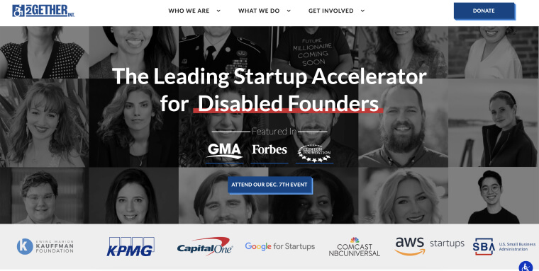 Screenshot of 2Gether International's homepage.